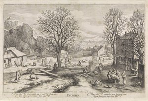 December (cím a tárgyon) A tizenkét hónap (sorozat címe) alkotó: Jacob Matham