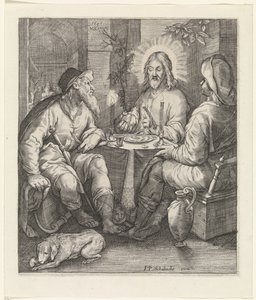 Étkezés Emmausban alkotó: Jacob Matham