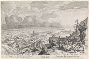 november (cím az objektumon) A tizenkét hónap (sorozat címe) alkotó: Jacob Matham