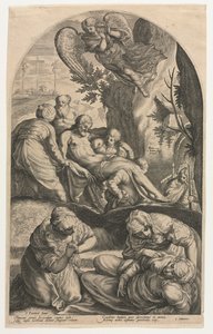 Krisztus tanítványai, akik testét a sírhoz viszik, 1594. alkotó: Jacob Matham