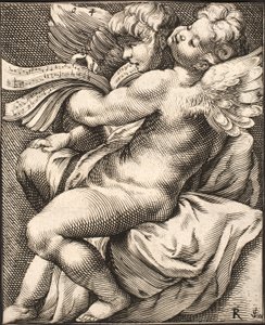 Két Putti énekel alkotó: Jacob Matham