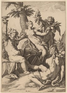 Vénusz, Bacchus és Ceres alkotó: Jacob Matham after Hendrik Goltzius