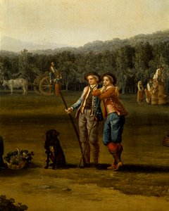 Betakarítás Carditellóban, Jacob Philipp Hackert, részlet alkotó: Jacob Philippe Hackert
