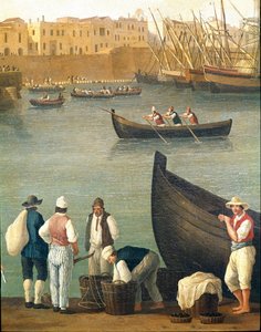 Kagylóhalászok Monopoliból, Puglia, Olaszország (Kagylóhalászok Monopoliban) Jacob Philipp Hackert festménye Hackert d