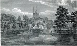 Metszet Szent Miklós templom Chiswick Schnebbelie 1807