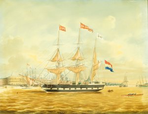 A Johan Melchior Kemper a horgonyban a rotterdami kikötő mellett alkotó: Jacob Spin