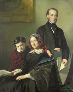 Mrs. A.J. Schmidt-Keiser, Willem Hendrik Schmidt (1809-49) festő, Jacob Spoel tanárának özvegye testvérével, J.N. Keizer és 10 éves fia