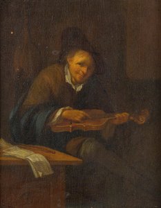 Ember játszik hegedűn
