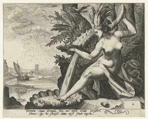 A víz eleme Aqua (cím az objektumon) A négy elem (sorozat címe) alkotó: Jacob de Gheyn (II) (attributed to)