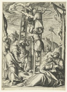 A keresztről való leszállás Krisztus szenvedése (sorozat címe) alkotó: Jacob de Gheyn (II)