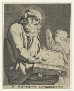 Mattheüs evangélista S. Matthaeus Evangelista (cím a tárgyon) alkotó: Jacob de Gheyn (III)