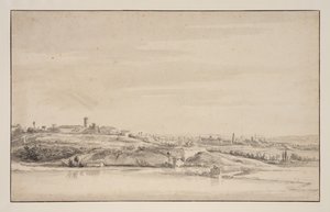 Kilátás Róma közelében a Tiberissel alkotó: Jacob de Heusch