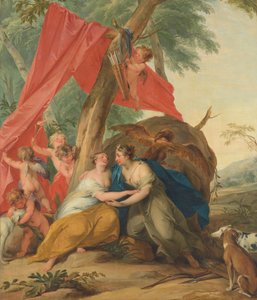 Jupiter, Dianának álcázva, Callisto nimfa elcsábítása alkotó: Jacob de Wit (signed by artist)