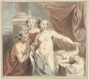 Ceres, Vénusz, Bacchus és az alvó Ámor alkotó: Jacob de Wit
