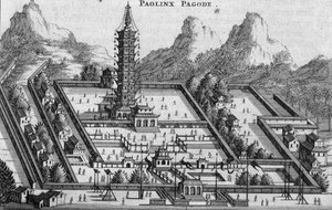 A Paolinx Pagoda, egy holland nagykövetség beszámolójából Kínában alkotó: Jacob van Meurs