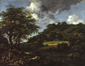 Dombos táj magas tölgyekkel alkotó: Jacob van Ruisdael