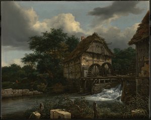 Két vízimalom és egy nyitott zsilip alkotó: Jacob van Ruisdael
