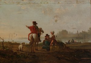 Holland táj alakokkal, 18. század vége – 19. század eleje.