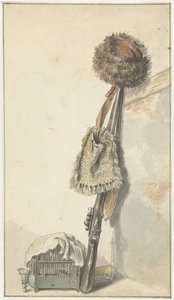 Vadászcsendélet madárkalitkával alkotó: Jacob van Strij