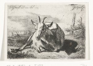 Fekvő kecske, balra alkotó: Jacobus Cornelis Gaal