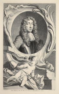 Anthony Ashley Cooper, Shaftesbury gróf portréja, illusztráció a „Nagy-Britannia jeles személyeinek vezetői” című könyvből, kocsma. Írta: Knapton, London, 1742 alkotó: Jacobus Houbraken