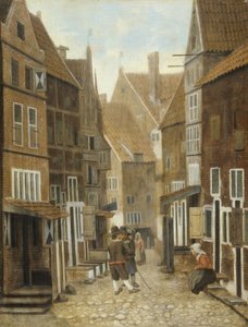 View of a Town (oil on panel)