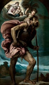 ""Szent Kristóf"" Jacopo Bassano, idősebb (körülbelül 1510-1592) festménye 1559 Méret: 148x87 cm Museo Nacional de Bellas Artes, Havanna, Kuba ©DeAgostini/Leemage alkotó: Jacopo Bassano