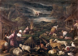 Nem az özönvíz után. Jacopo da Ponte festménye, Jacopo Bassano (1515-1592) alkotó: Jacopo Bassano