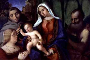 Sacra Conversazione egy adományozóval (olaj, panel)
