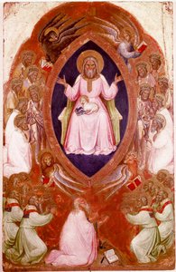 A Jelenések Poliptichonjának központi táblája: Szent János evangélista látomása. Detrempe fán Jacobello Alberegno (1367-1397 kb.) 1360-1390. Gallerie dell