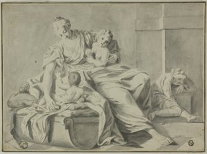 Anya és három gyermek alkotó: Jacopo Amigoni