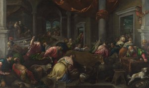 A templom tisztítása alkotó: Jacopo Bassano and workshop
