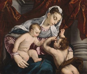 Szűz és gyermek az ifjú Keresztelő Szent Jánossal, 156065. alkotó: Jacopo Bassano il vecchio