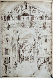 La flagellation du Christ Jacopo Bellini (1400-1470) rajza tollal és tintával 15. századi nap. 0,42x0,28 m Párizs, Musee du Louvre