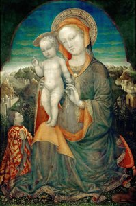 Madonna és gyermeke az Este Ház egyik hercegétől alkotó: Jacopo Bellini
