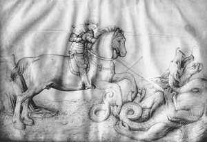 St. George, 1450 körül (tinta pergamen) alkotó: Jacopo Bellini