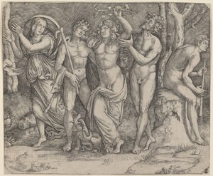 Bacchus és kísérői alkotó: Jacopo Francia