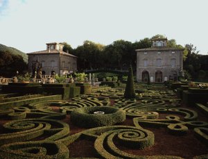 Kilátás a Villa Lante-ra alkotó: Jacopo Vignola