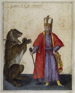 Janissery és medve, Jacopo Ligozzi (1547-1626) rajza