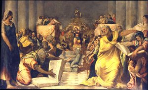 Krisztus az orvosok között alkotó: Jacopo Robusti Tintoretto