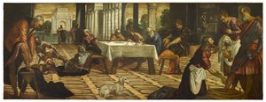 Krisztus, aki megmossa tanítványainak lábát, c. 1545-55 alkotó: Jacopo Robusti Tintoretto