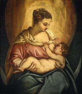 Madonna ápolása. alkotó: Jacopo Robusti Tintoretto