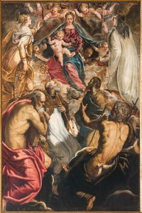 Madonna a Kis Jézussal és a szentekkel alkotó: Jacopo Robusti Tintoretto