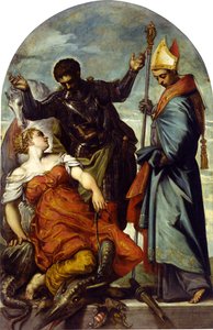 Toulouse-i Szent Lajos és Szent György, 1552. alkotó: Jacopo Robusti Tintoretto