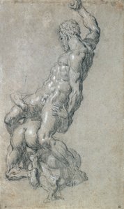 Sámson megöli a filiszteusokat (faszén papíron) alkotó: Jacopo Robusti Tintoretto