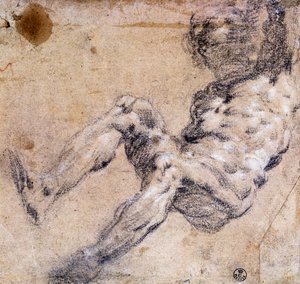 Férfi akt tanulmányozása alkotó: Jacopo Robusti Tintoretto