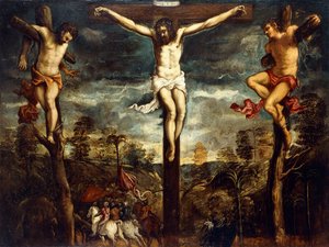 A keresztre feszítés, 1554-55 alkotó: Jacopo Robusti Tintoretto