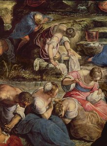 A Manna összejövetele, központi részlet: varrónő alkotó: Jacopo Robusti Tintoretto