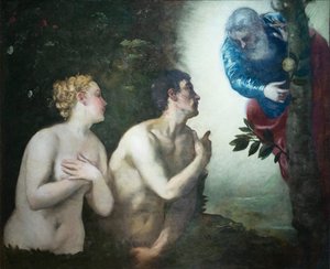 Ádám és Éva kiűzése az Édenkertből alkotó: Jacopo Robusti Tintoretto