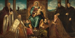 Doge Alvise Mocenigo és családja a Madonna és a gyermek előtt alkotó: Jacopo Tintoretto